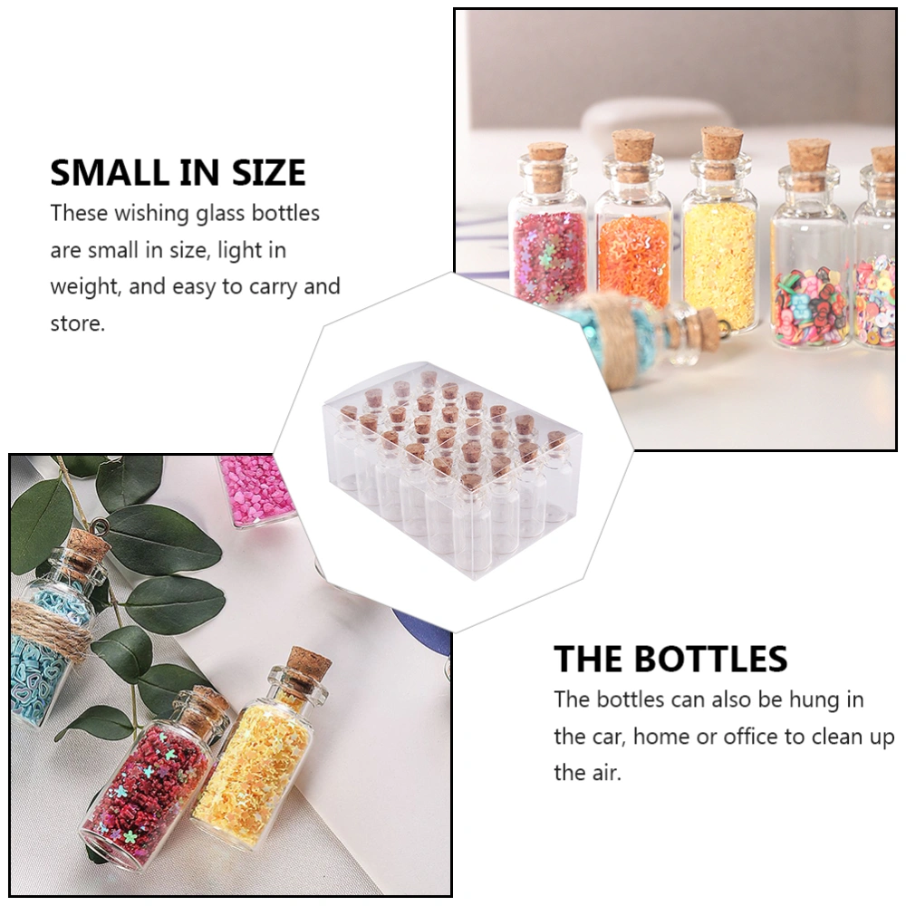 24pcs Small Glass Bottles DIY Glass Bottles Exquisite Cork Wishing Bottles