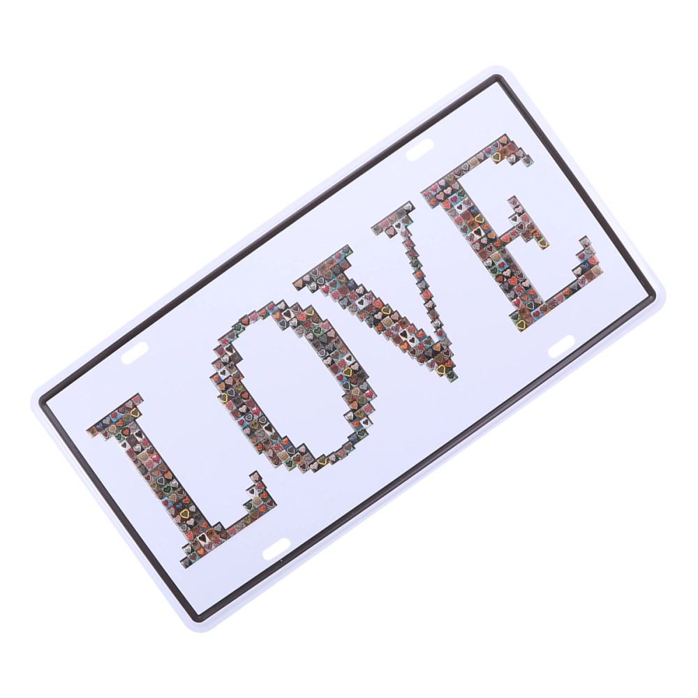 LOVE License Plate Metal Sign Modern Wall Art Bar Decor