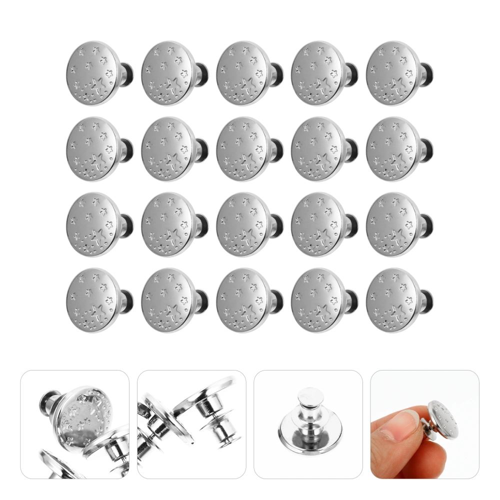 20Pcs Detachable Jeans Buttons Jeans Accessory Pants Button Jeans Buckles