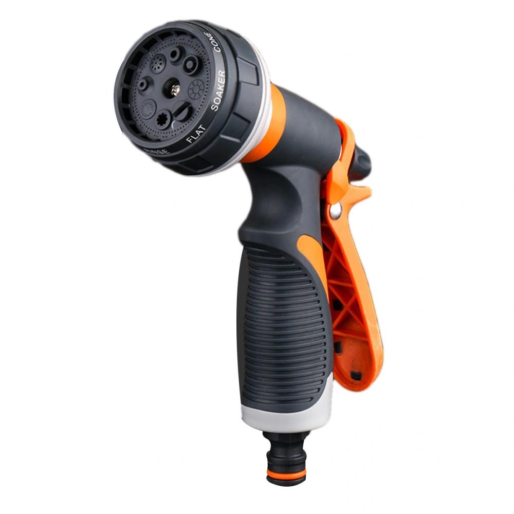 Garden Hose Nozzle Anti-Leak Heavy Duty 8 Patterns Watering Nozzle High Pressure Flow Control Sprayer with Rubberized Grip for Car Wash Cleaning Watering Lawn and Garden