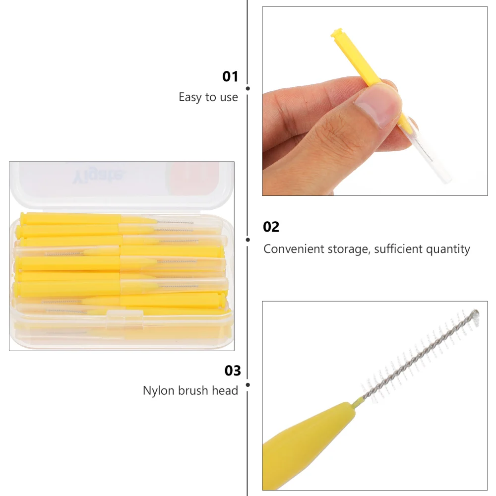 60pcs Interdental Brushes Teeth Cleaners Floss Interdental Brushes Orthodontic Interdental Brush