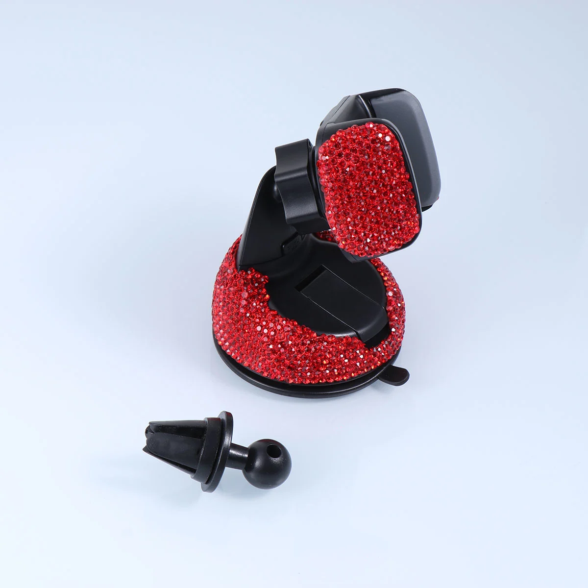 Mobile Phone Rack Navigation Holder Mounted with Diamond Mounted Suction Cup Multifunctional Phone Holder (Red Diamond)