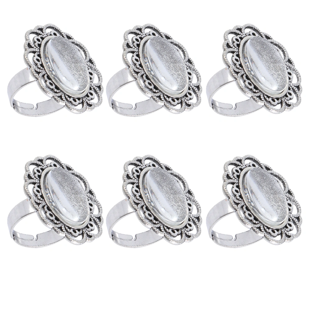 10 Sets of Retro Ring Support Tray Time Jewelry Holder Glass Sticker Tray Metal Ring Accessory (1 Set for 1pc Ring Tray + 1Pc Time Gem)