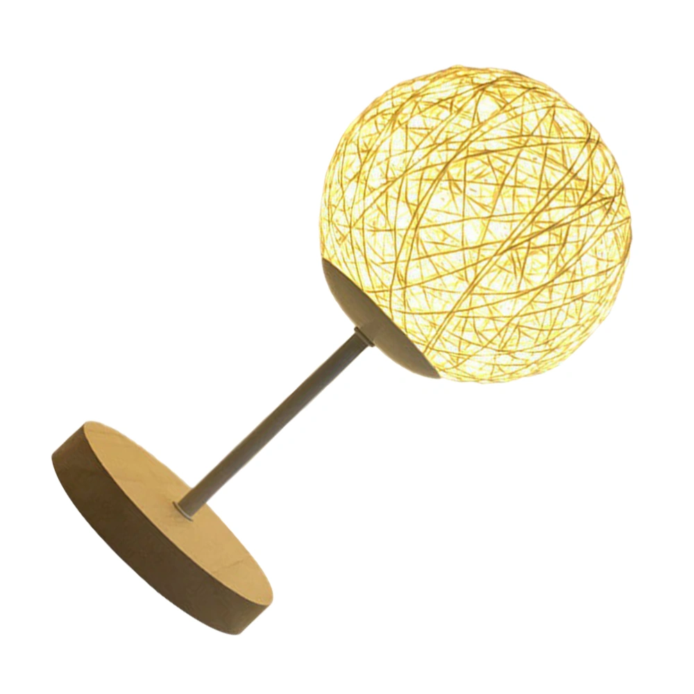 1pc Creative Ball Lamp Rattan Woven Desktop Lamp Desktop Lamp Decor Beige