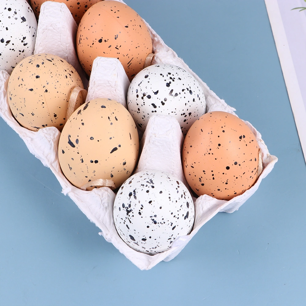 10pcs in 1 Suit Log Gradient Color Simulation Egg Plastic Egg Speckled Eggs for Gifts Easter(As Shown)