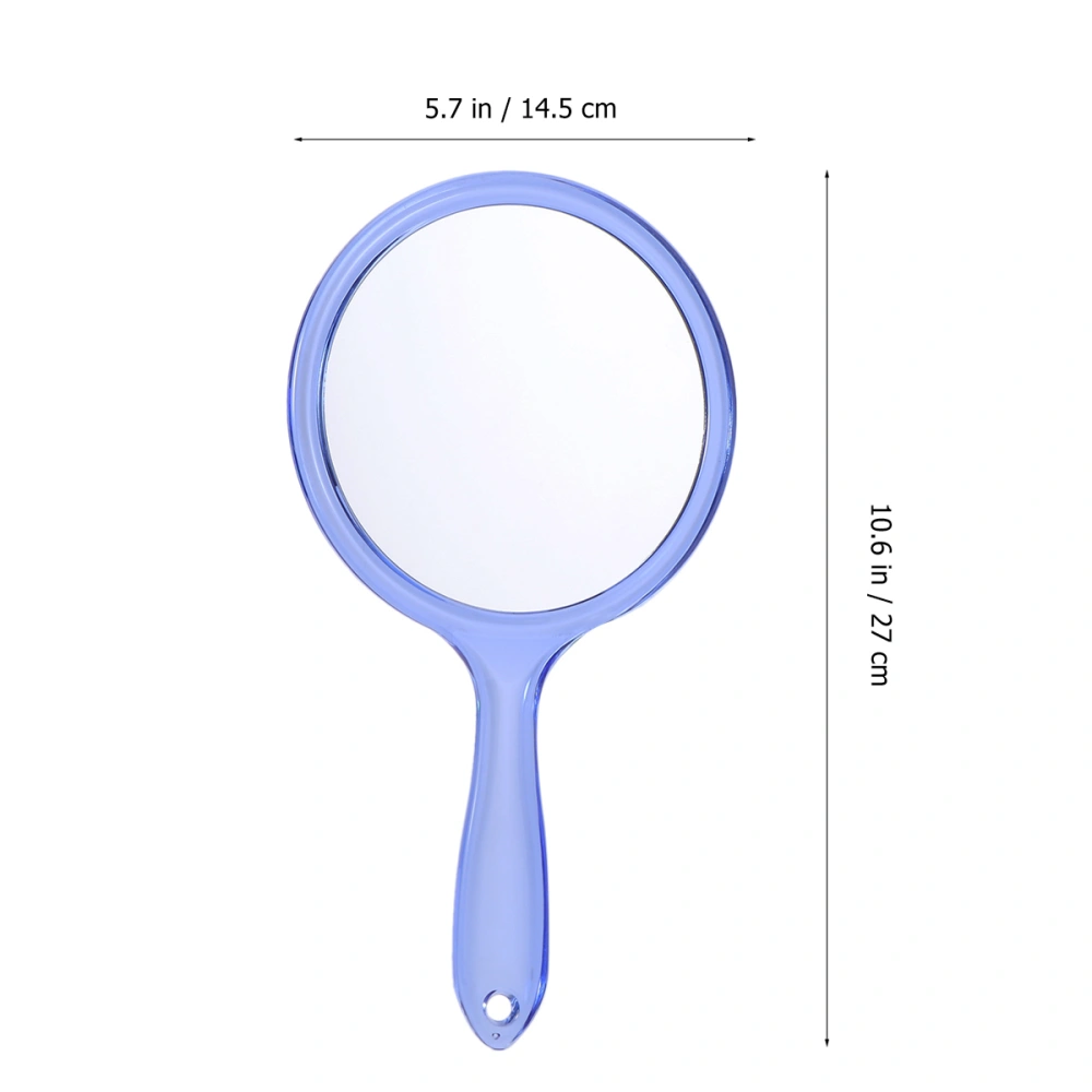 Creative Makeup Mirror Handheld Cosmetic Mirror Portable Makeup Supplies Accessories for Women Female (Blue)