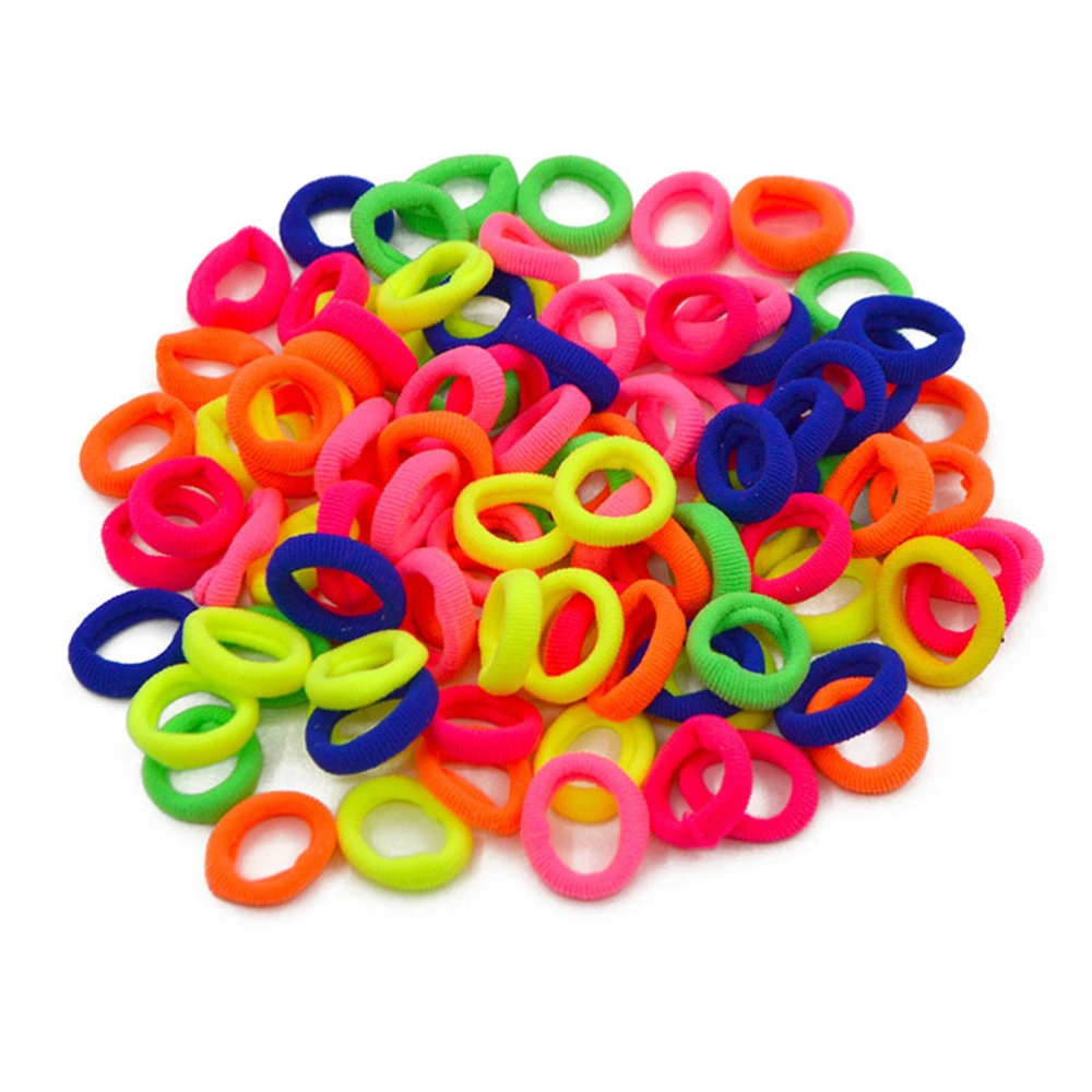 100pcs Colorful Hair Ring Unique Hair Bands Hair Rope Hair Tie Ponytail Holders Hair Accessories for Women Girls (Random Color)