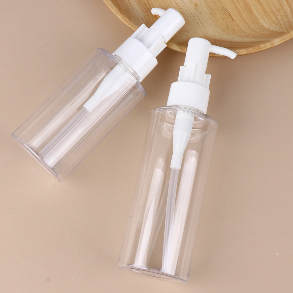 3Pcs Simple Travel Pump-bottle PET Half Transparent Lotion Storage Bottle Shampoo Dispensers for Bathroom Kitchen(Transparent 120ml + 160ml + 200ml)