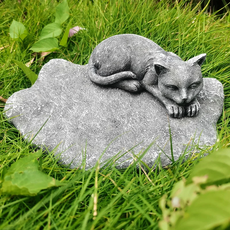 Pet Tombstone Dog Cat Memorial Resin Tombstone Dog Cat Grave Marker Lawn Garden Decor