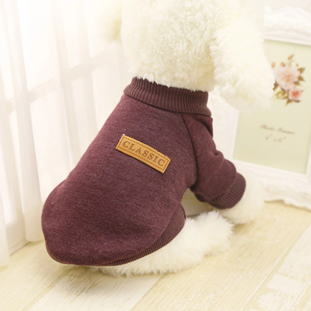 Pet Dog Knitwear Sweater Puppy Cat Winter Warm Clothes Knitted  Clothing for Pets - Size L(Brown)