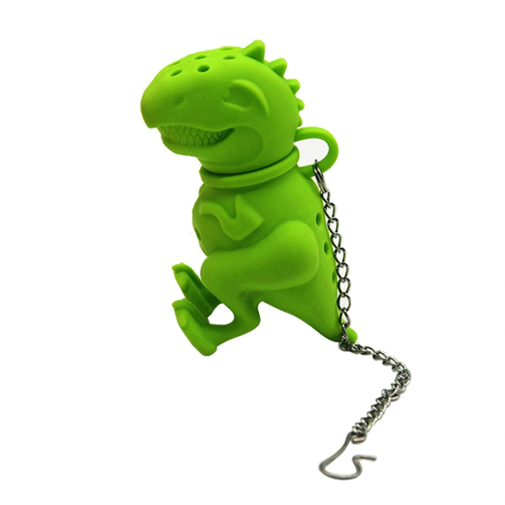 Dinosaur Tea Infuser Loose Leaf Tea Strainer Filter Diffuser Silicone Kitchen Tools Gadgets (Green)