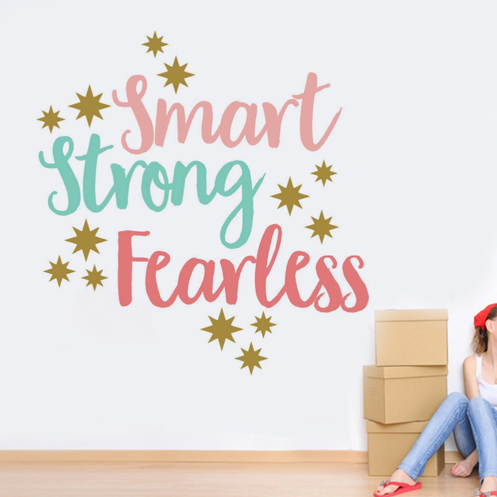 Smart Strong Fearless Bedroom Words Art Sticker Living Room Beautiful Wallpaper