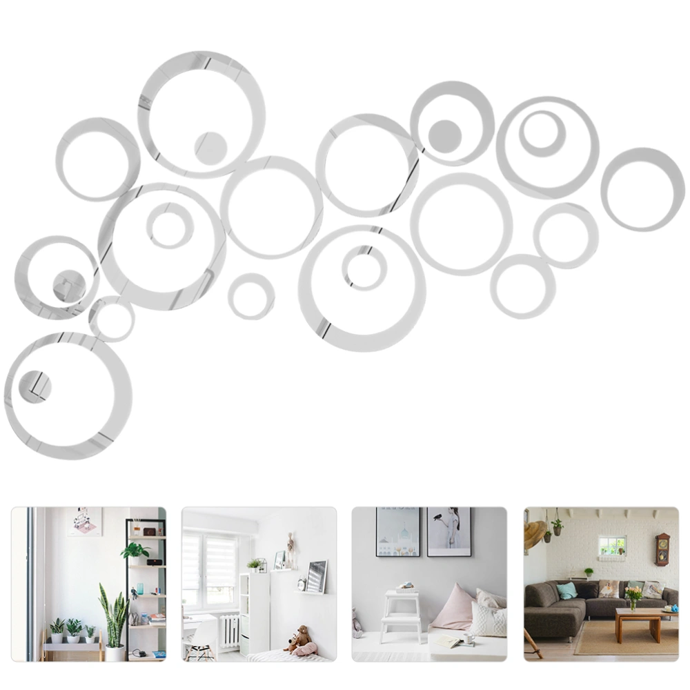 1 Set of Home Bedroom Creative Circle Acrylic Wall Stickers 3D Effect Stickers