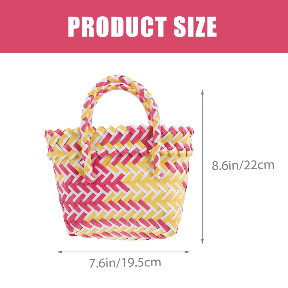 Woven Handbag Basket Bag Beach Bag Casual Handbags Simple Handbags for Women Girls