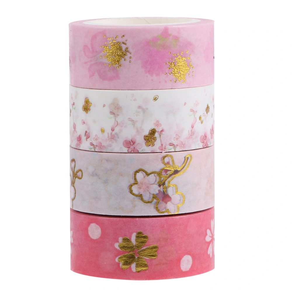 1 Box/4pcs Decorative Washi Tape Hot Stamping Masking Tape DIY Craft Supplies