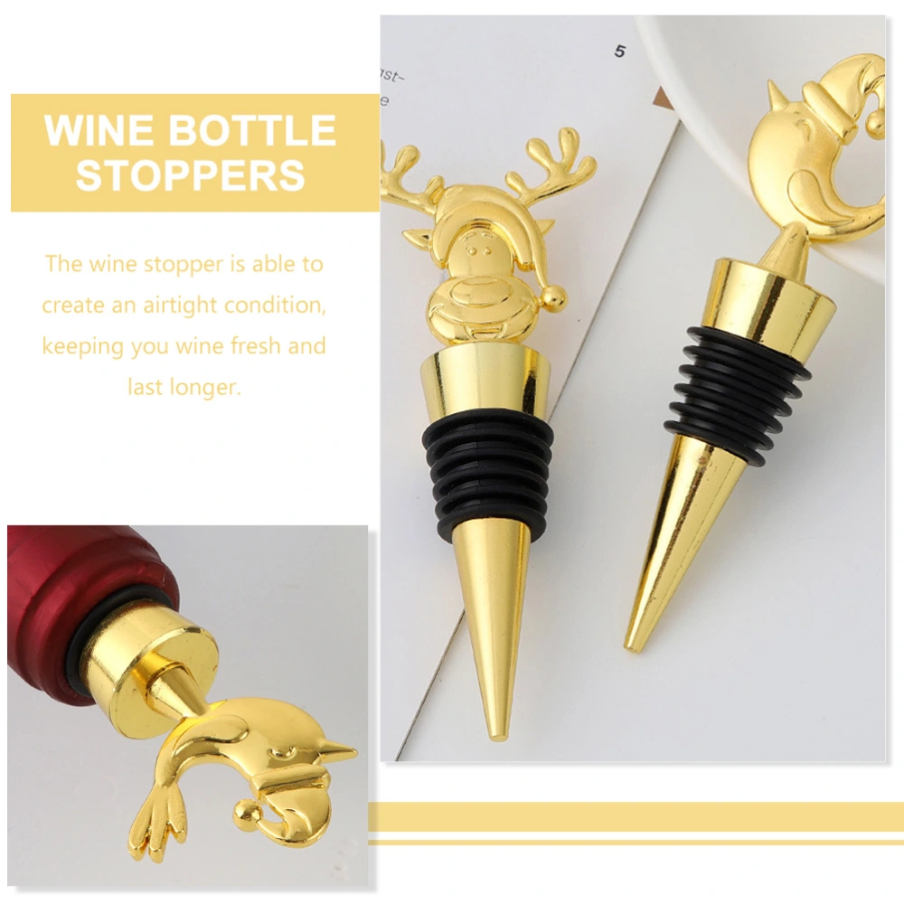 4Pcs Christmas Wine Bottle Stoppers Decorative Beverage Bottle Stopper