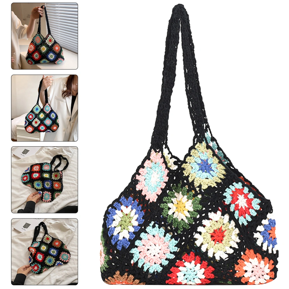 Crochet Tote Bag Knitting Shoulder Tote Bag Aesthetic Woven Beach Handbag