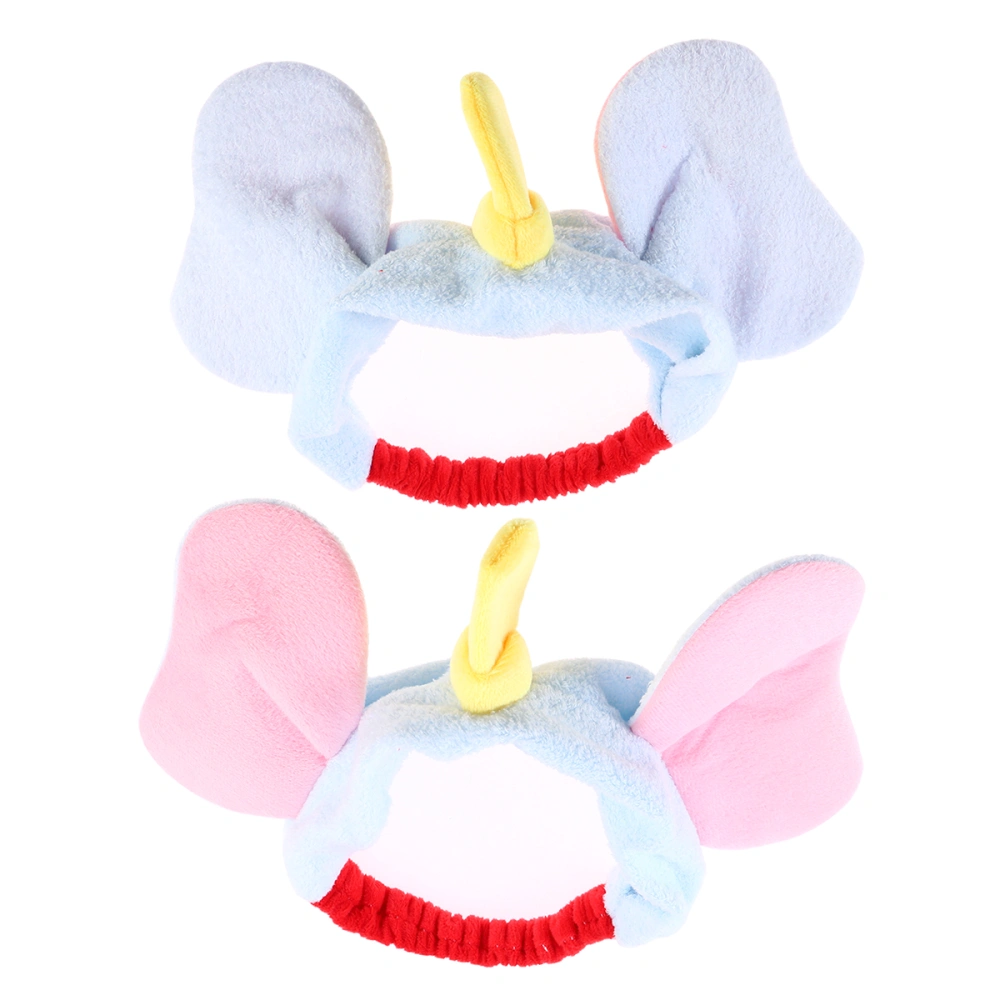 Plush Elephant Hair Band Elastic Hair Ties Head Wrap Hair Decorations Hair Accessories for Girls Teenagers Blue and Red