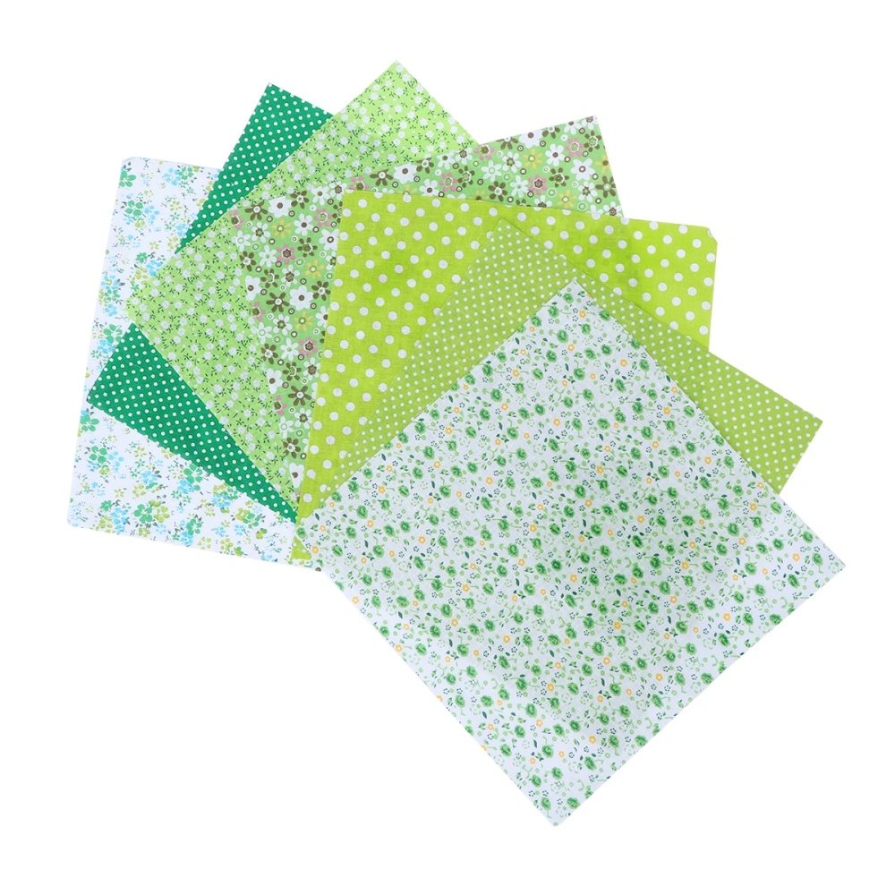 2 Bags 14pcs Cotton Printed Fabric Plain Weave Handmade Craft Fabric Bundle Patchwork Pre-Cut Quilt Squares for DIY Sewing Scrapbooking (Green)