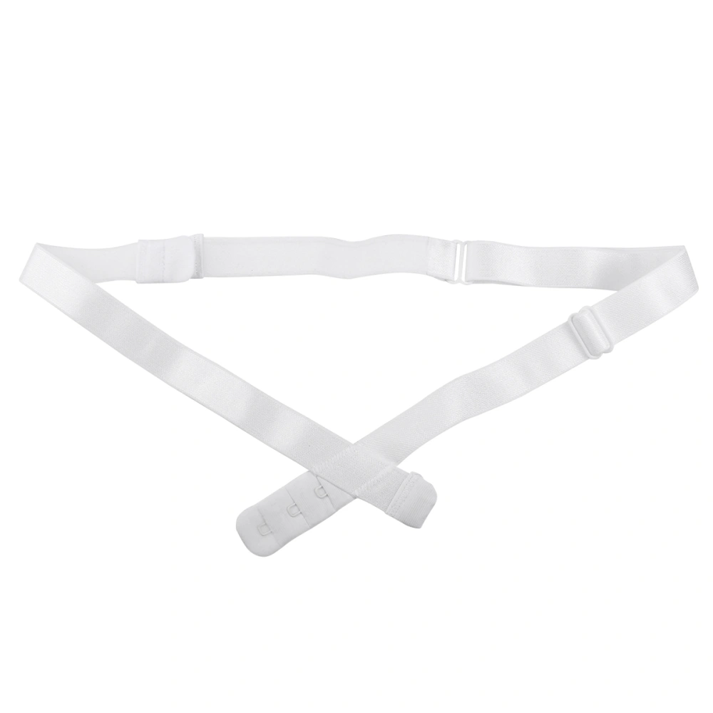 Low Back Bra Strap Converters Extender with 3 Hooks For V-Neck Backless Dress & Shirt (White)