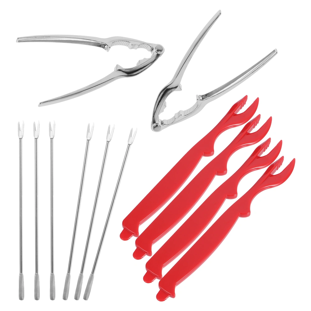 12Pcs Crab Leg Pliers Set Lobster Shell Forks Opener Seafood Pick Tools