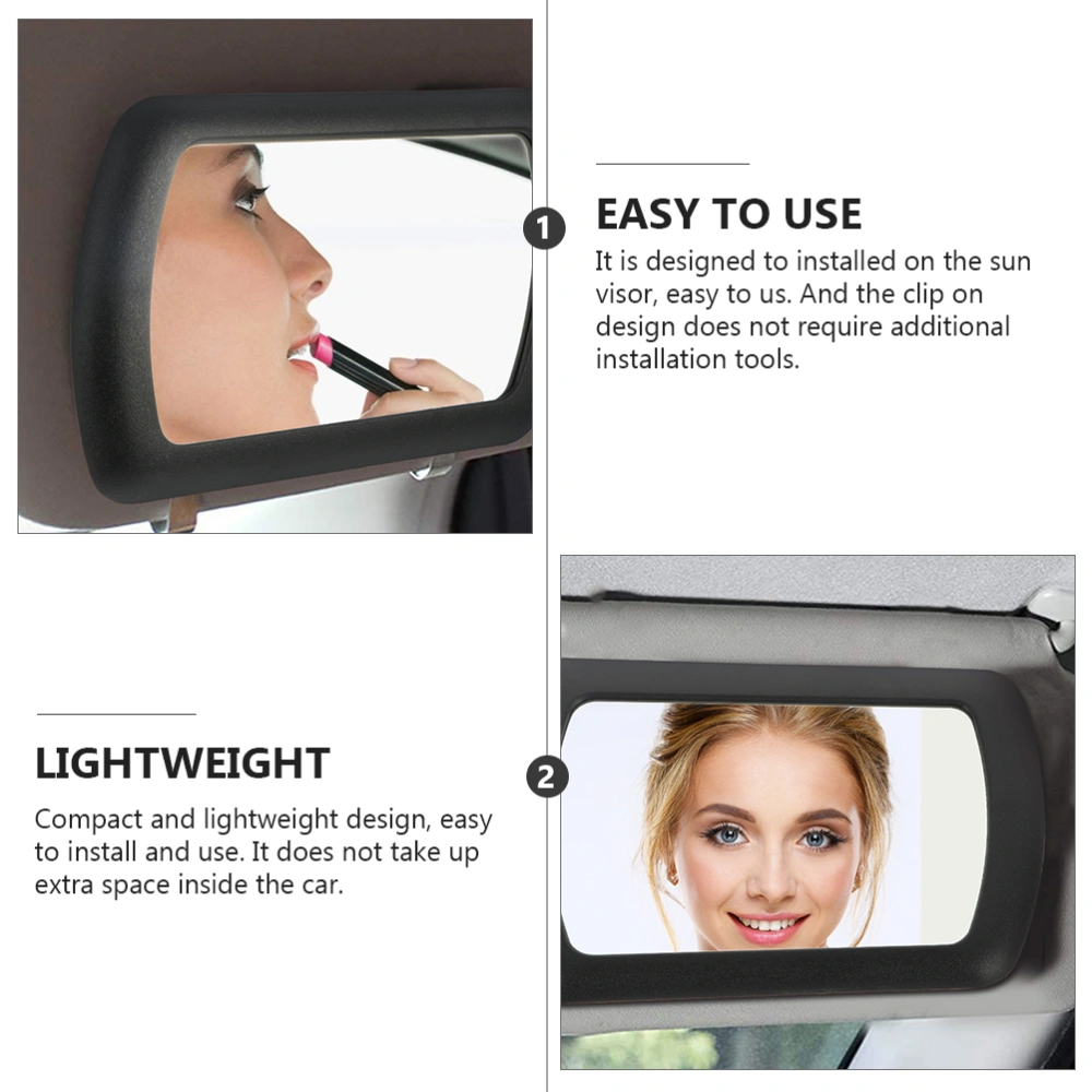 2pcs Car Interior Mirror Sun Visor Decorative Mirror Automobile Vanity Mirror