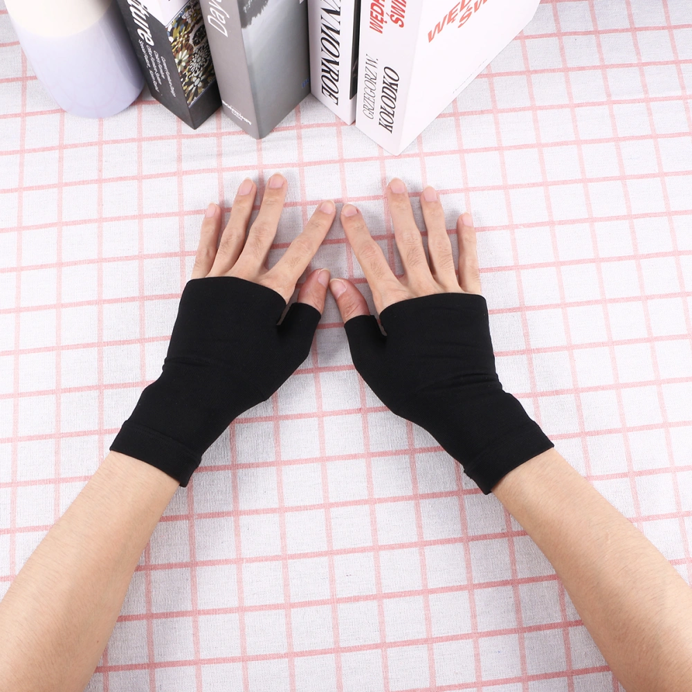 Medical Elastic Fitness Thumb Glove Keep Arthralgia and Cold Away Glove Full Palm Protection for Black Size M