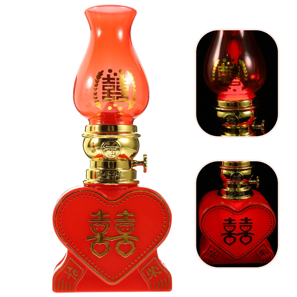 2Pcs Wedding Celebration Kerosene Lamp Home Camping Lamp Chinese-style Red Oil Light