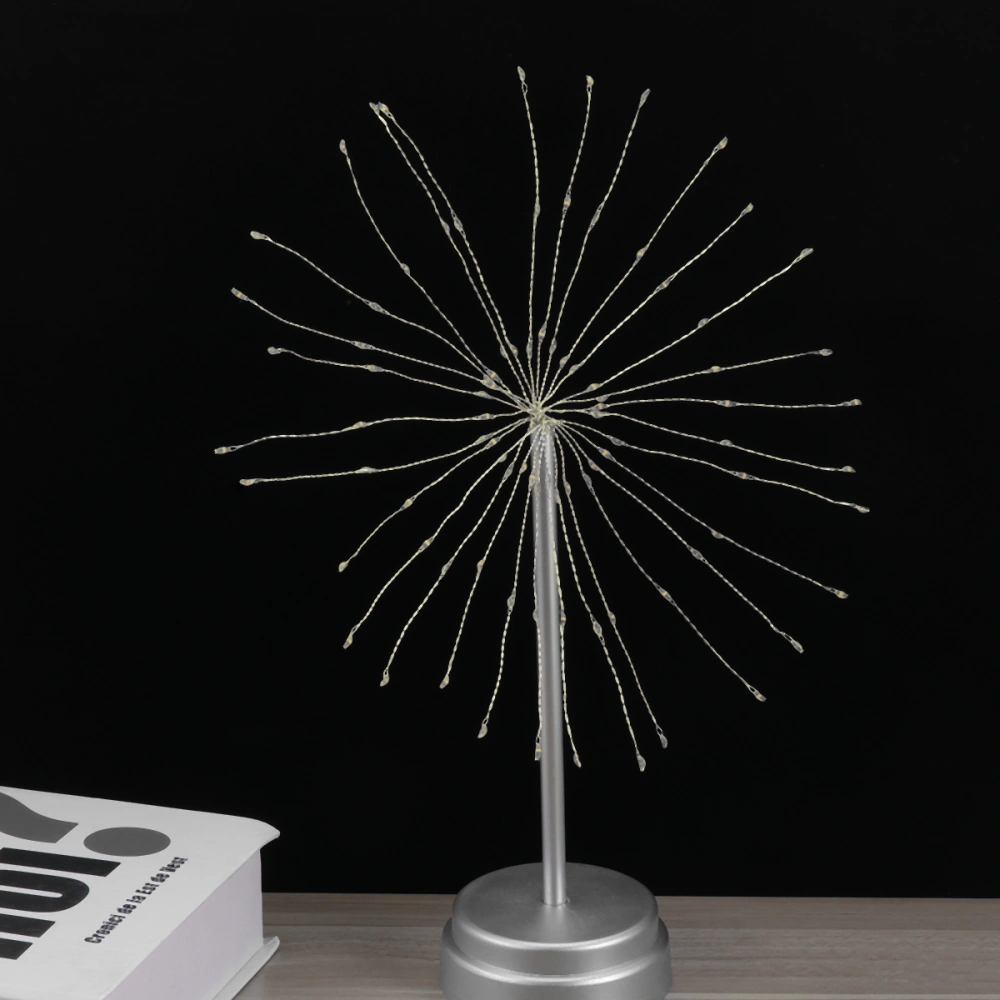 Warm White Light Mini LED 96 Beads Copper Wire Firework Shape Night Light Table Lamp Decoration Lamp No Battery Included