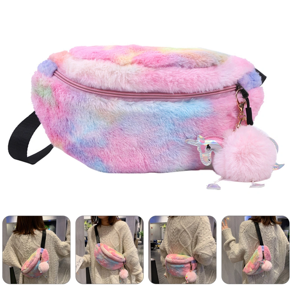 1pc Fashion Shoulder Handbag Mini Cross Body Bag Plush Bag Shopping Pouch