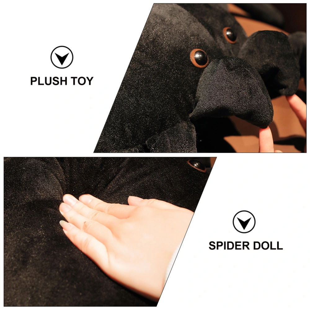 1pc Cotton Stuffed Plush Toy Lovely Spider Throw Pillow Kid's Spider Toy (Black)