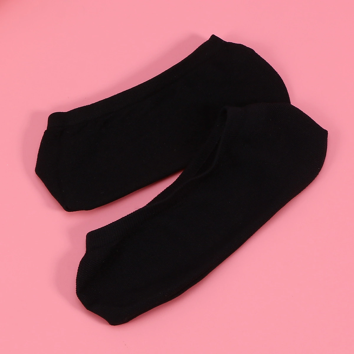5 Pairs Men Cotton Low Cut No Show Socks Breathable Anti-slip Invisible Socks (Black)