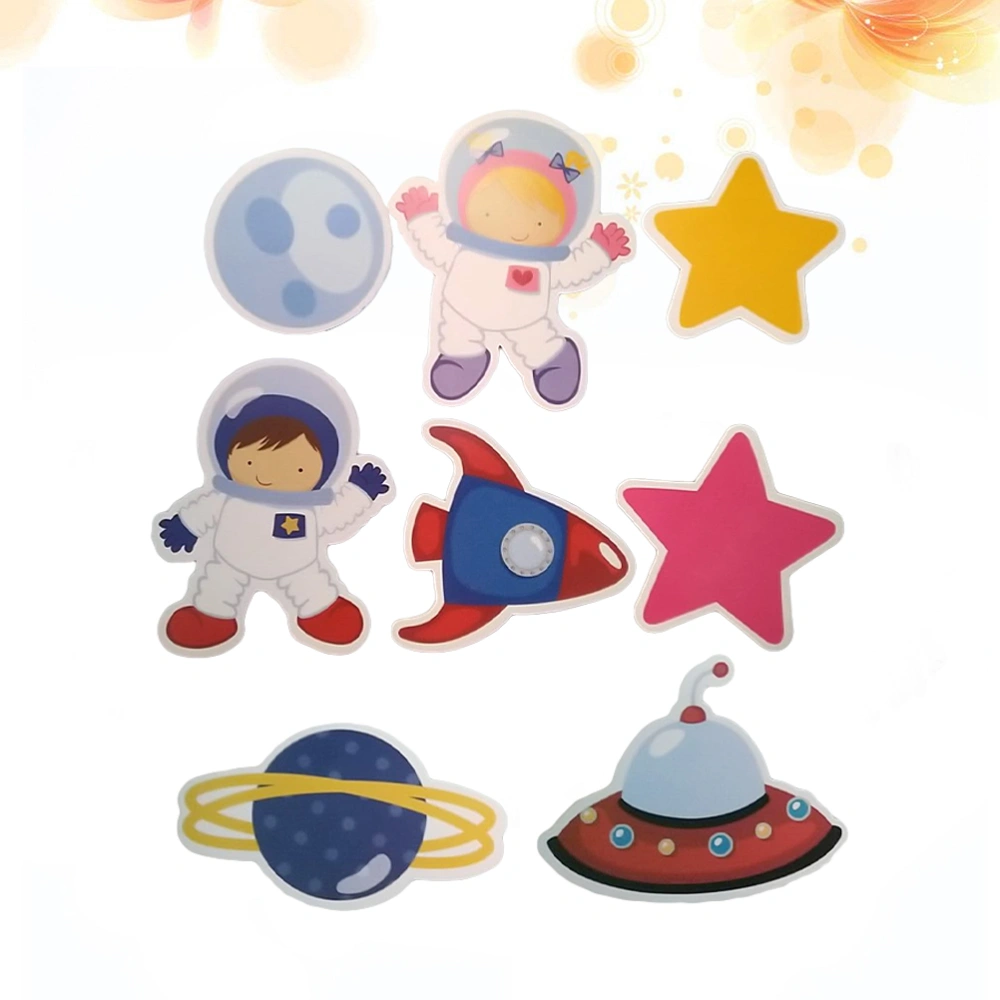 8 Pcs Cake Toppers Astronaut Space Shuttle UFO Series Birthday Party Fruit Cake Picks Food Decoration Supplies