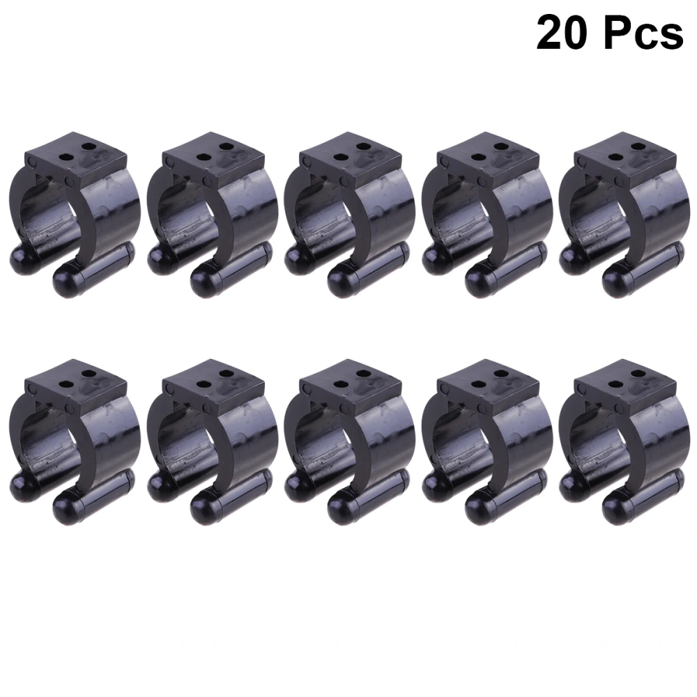 20 Pcs Fishing Rods Display Rack Plastic Rods Storage Shelf Bracket Wall Mounted Snooker Club Clamp Supporting Fishing Tackle Tools (Black, Medium Size)