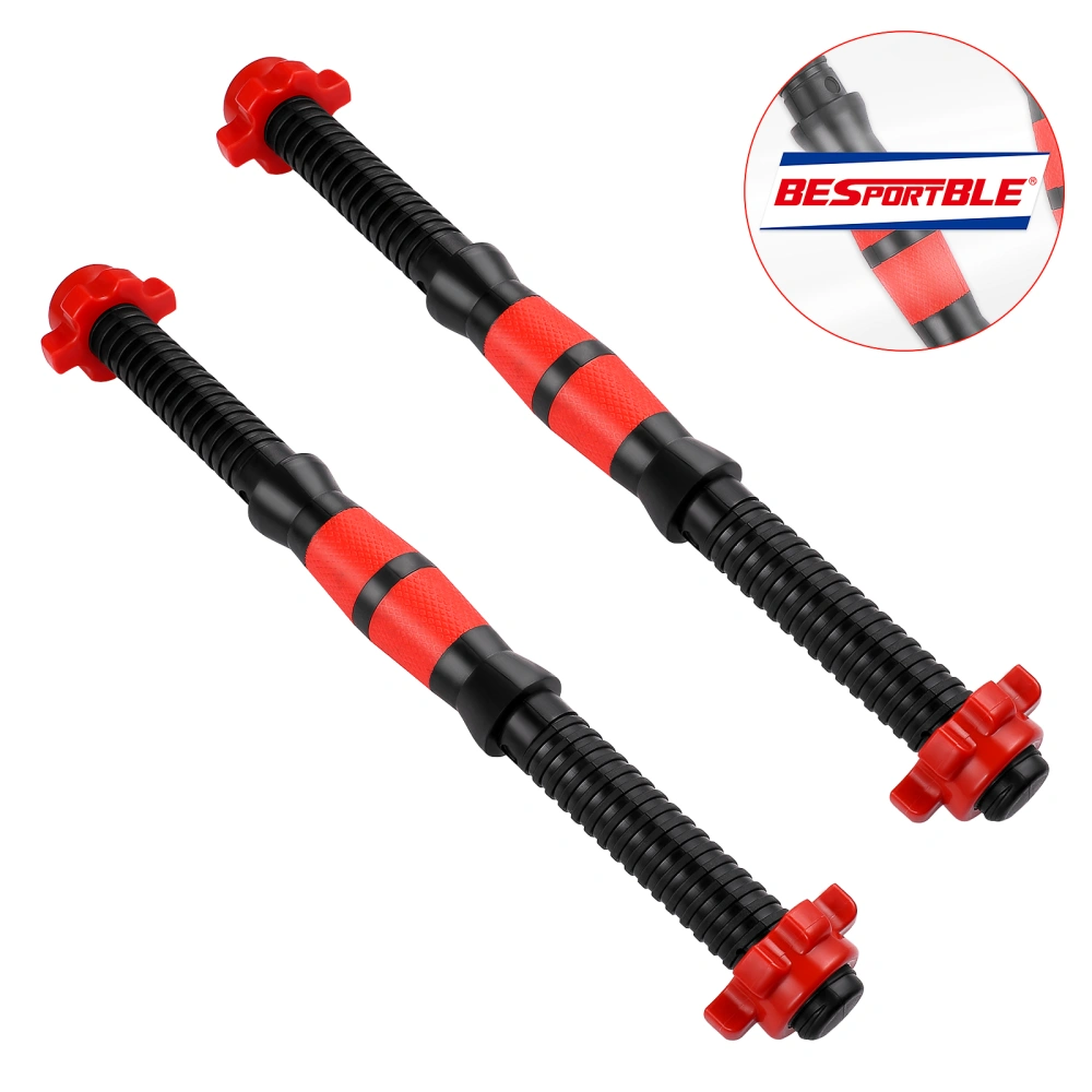 BESPORTBLE 2pcs 40cm Dumbbell Bars Dumbbell Handles Weight Lifting Spinlock Collar Set with 4pcs Nuts for Gym Barbells Dumbbell Bars Strength Training (Random Color)