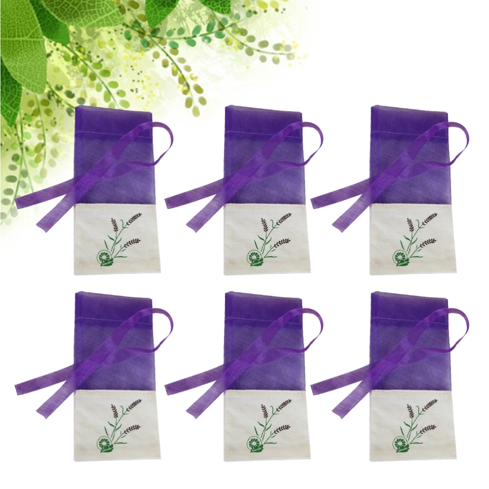 6pcs Empty Sachets Bag Flower Printing Fragrance Lavender Sachet Bag Purse (Old Style)