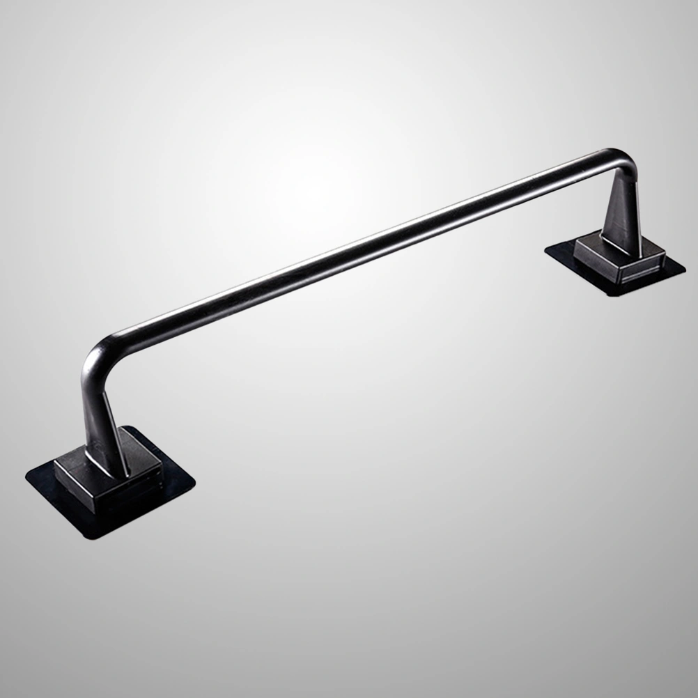 34cm Plastic Towel Bar Modern Single Towel Rack No Drill Bath Towel Holder for Bathroom(Black)