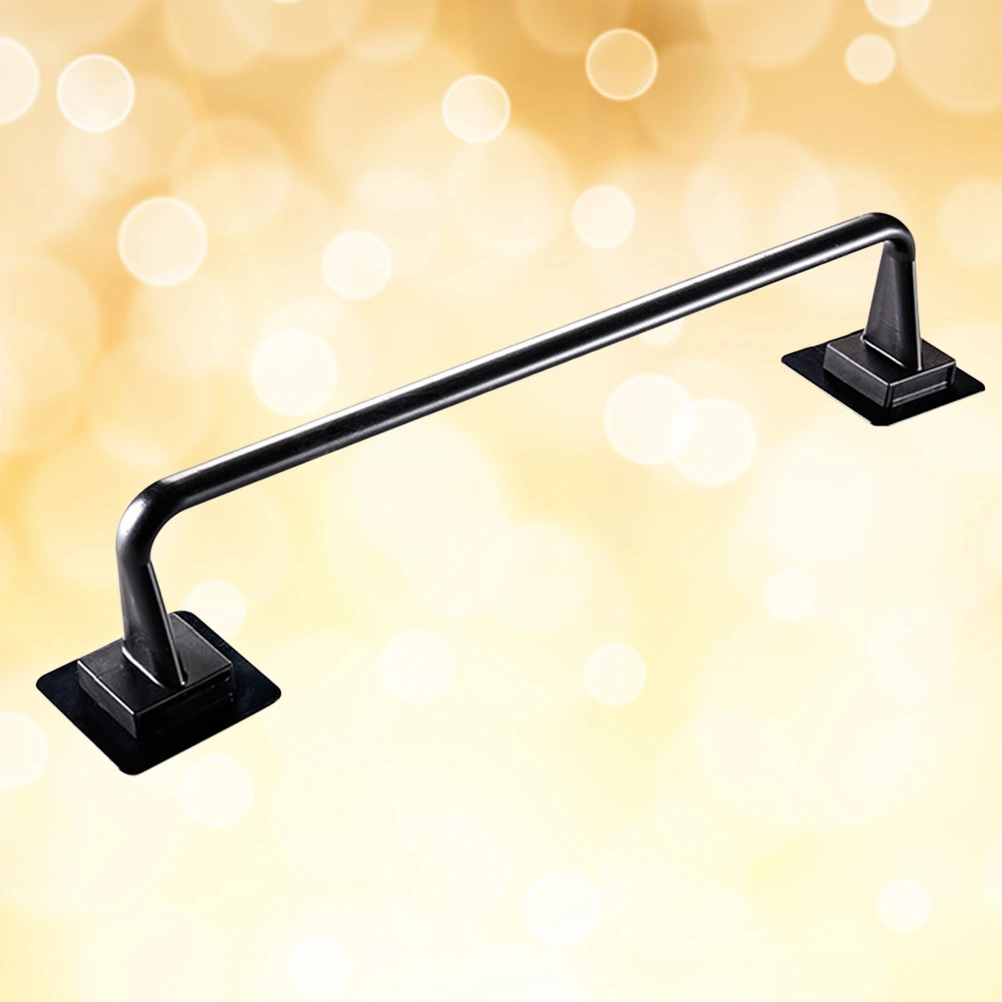 34cm Plastic Towel Bar Modern Single Towel Rack No Drill Bath Towel Holder for Bathroom(Black)