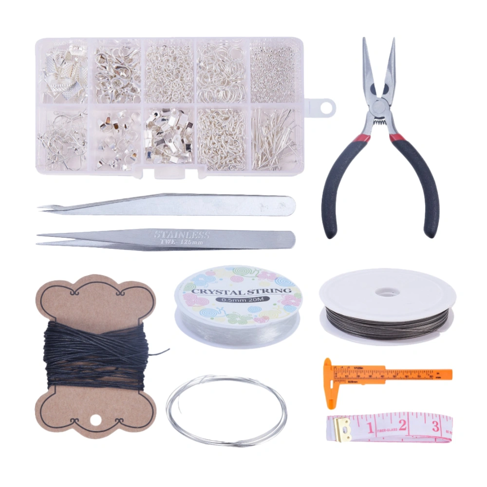 1 Set Jewelry Making Kit Handmade Jewelry Beading Set DIY Craft Projects Complete Supplies (Silver)