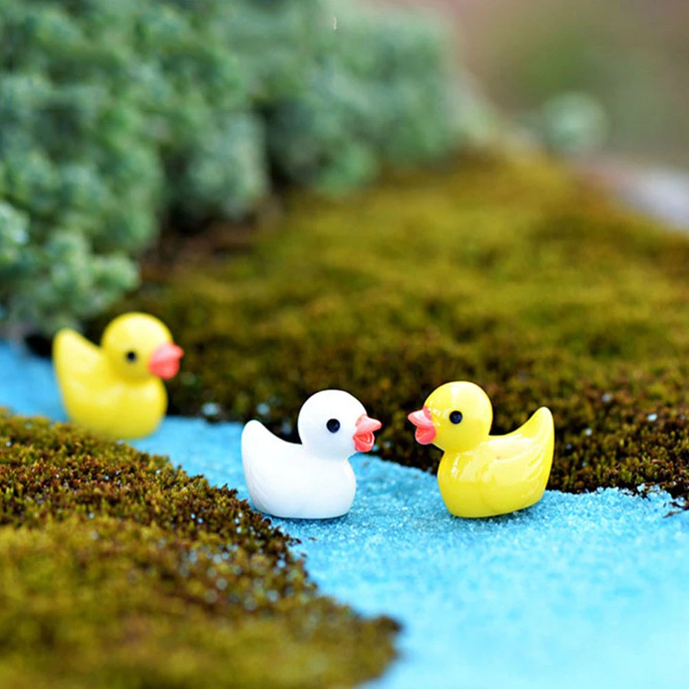 50Pcs Bonsai Miniature Decor Resin Duck Charms Resin Decoration Micro Landscape Decor