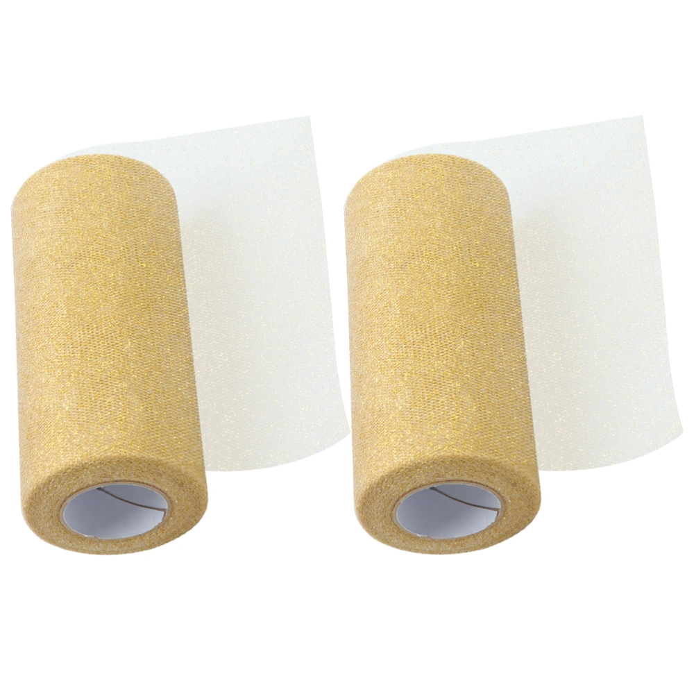 2 Rolls Decorative Tulle Roll Tulle Ribbons Spool DIY Craft Making Material