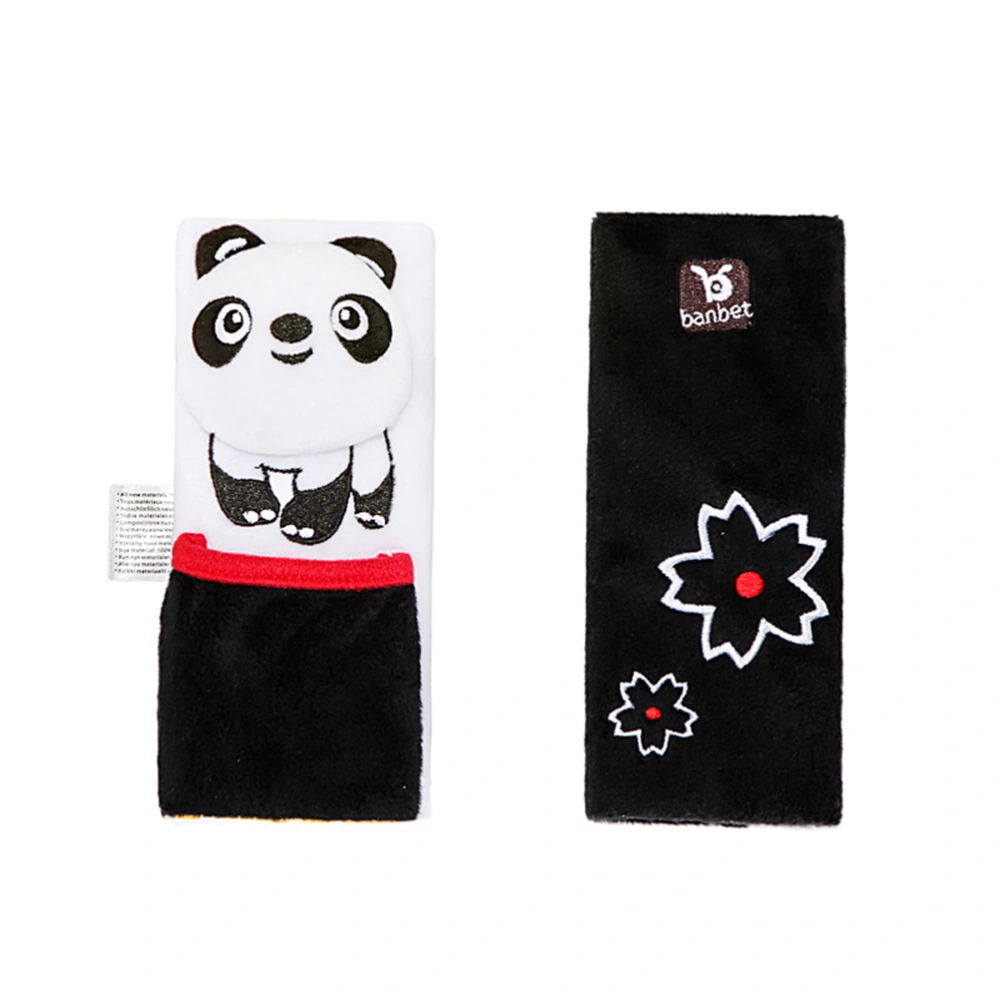 2pcs Baby Car Seat Belt Shoulder Pad Strap Cover Baby Cartoon Stroller Accessories (Panda)