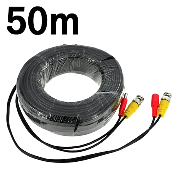 50M BNC Video Power Cable for CCTV Camera DVR Security System