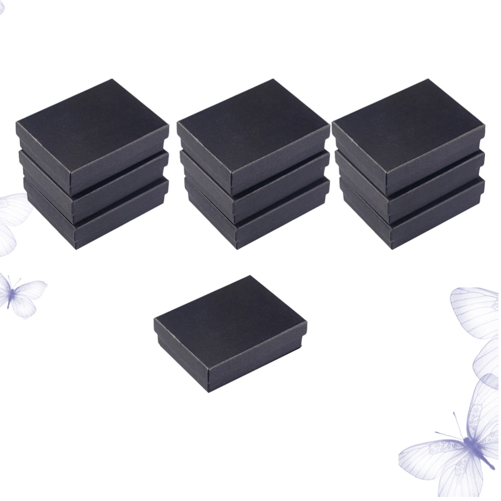 10pcs Jewelry Boxes Jewelry Packing Container Jewelry Organizer Case for Earrings Bracelets (Black)