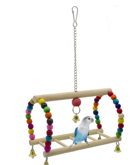 Hanging Parrot Swing Toy Bird Swing Parrot Perch Stand Swing Toy Parrot Cage Accessory