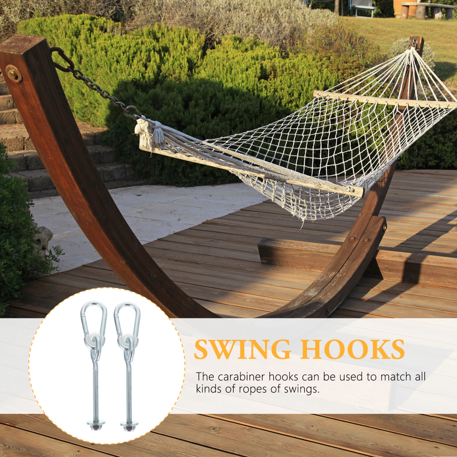 1 Pair Swing Carabiner Hooks Swing Hanging Buckles Outdoor Swing Accessories