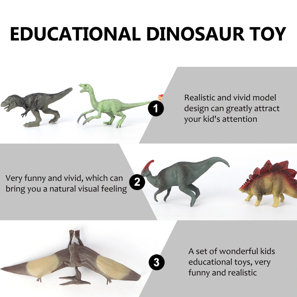 7pcs Dinosaur Figure Toy Simulation Dinosaur Model Dinosaur Toy (Mixed Style)