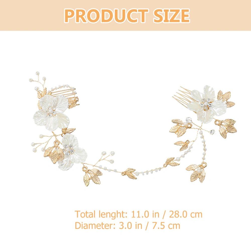 Rhinestones Floral Hair Comb Bridal Hair Accessories for Women Bride Bridesmaid