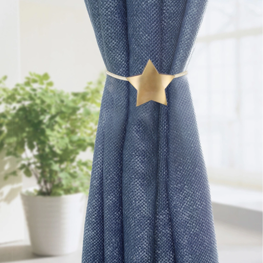 Curtain Magnetic Button Star Pattern Curtain Decor Punch-free Tieback for Home