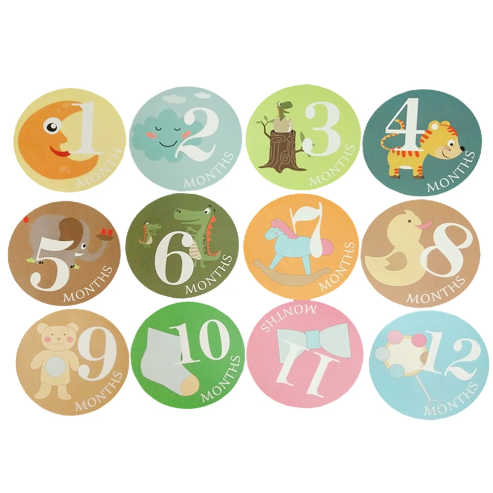 12PCS Newborn Month Sticker Chic Baby Photo Prop Practical Label Paper Prop